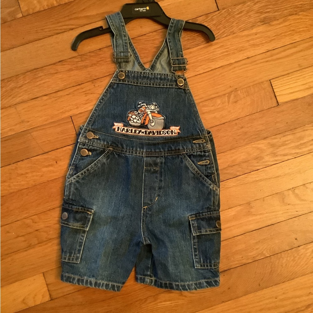 Harley Davidson short overalls boys sz 2T